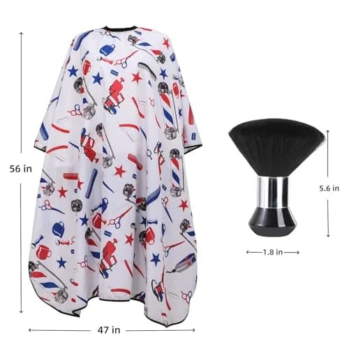 YELEGAI Professional Hair Cutting Cape with Neck Duster Brush Large Size | Water-Repellent Polyester for Salon & Home Use thumbnail 6