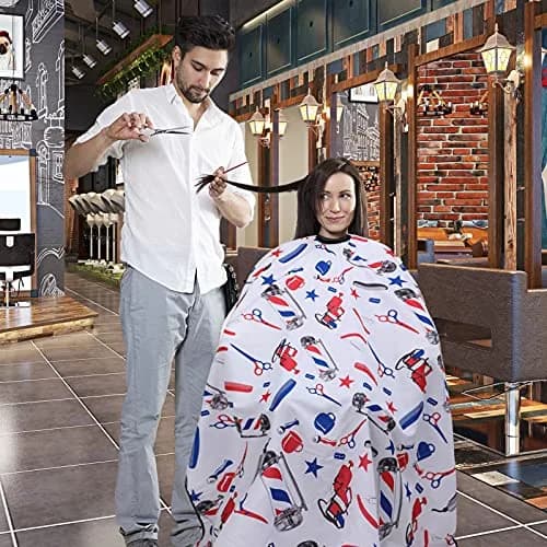 YELEGAI Professional Hair Cutting Cape with Neck Duster Brush Large Size | Water-Repellent Polyester for Salon & Home Use thumbnail 7