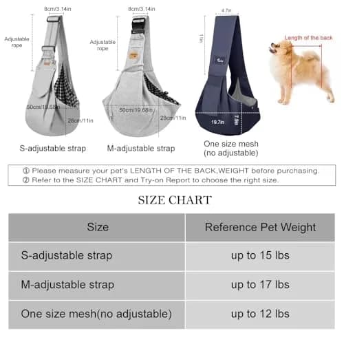Cuby Dog and Cat Sling Carrier Pink Classic | Hands Free Reversible Pet Papoose Bag (13"L x 8"W x 2.9"H, Small) thumbnail 6