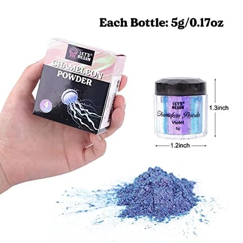 LET'S RESIN Chameleon Mica Powder Set 20g (0.7oz) | 4 Color Shift Pigments for Resin Crafts, Soap, Bath Bombs thumbnail 2