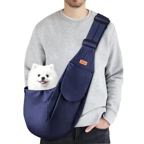 Cuby Dog and Cat Sling Carrier - Reversible Pet Papoose Bag, Adjustable, Suitable for Small Dogs & Cats, 13"L x 8"W x 2.9"H | Soft Cotton thumbnail 1