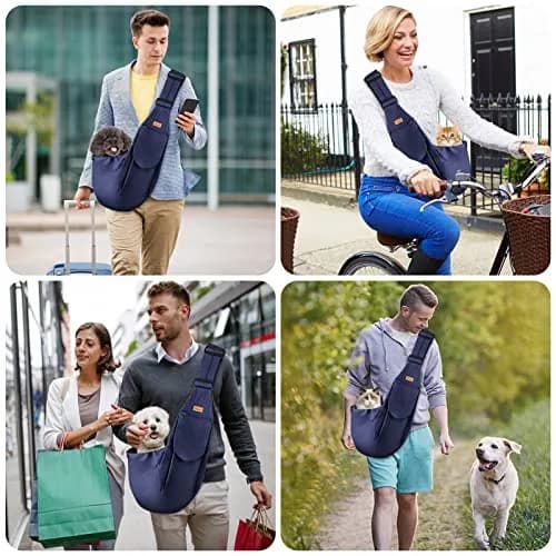 Cuby Dog and Cat Sling Carrier - Reversible Pet Papoose Bag, Adjustable, Suitable for Small Dogs & Cats, 13"L x 8"W x 2.9"H | Soft Cotton thumbnail 5