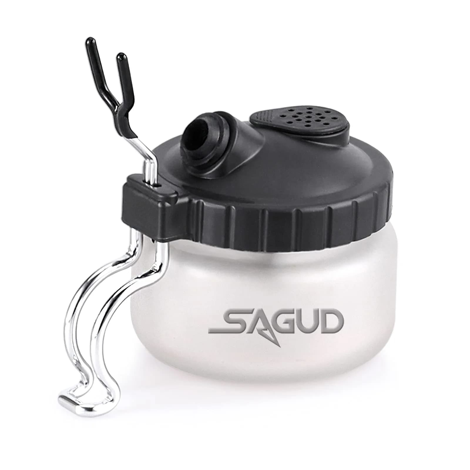 SAGUD Airbrush Cleaning Pot with Holder 10.6cm (4 inches) | Gravity Feed & Side Feed Airbrush Compatible — SD-61 US