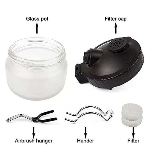 SAGUD Airbrush Cleaning Pot with Holder 10.6cm (4 inches) | Gravity Feed & Side Feed Airbrush Compatible thumbnail 6