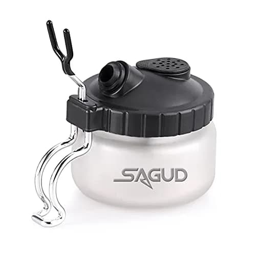 SAGUD Airbrush Cleaning Pot with Holder 10.6cm (4 inches) | Gravity Feed & Side Feed Airbrush Compatible thumbnail 1