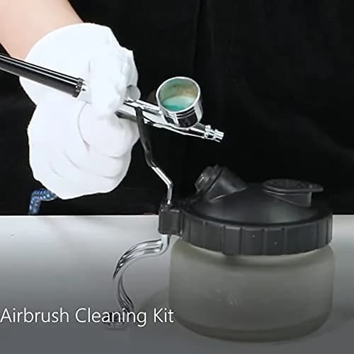 SAGUD Airbrush Cleaning Pot with Holder 10.6cm (4 inches) | Gravity Feed & Side Feed Airbrush Compatible thumbnail 7