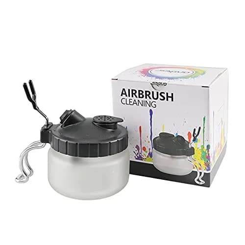 SAGUD Airbrush Cleaning Pot with Holder 10.6cm (4 inches) | Gravity Feed & Side Feed Airbrush Compatible thumbnail 2