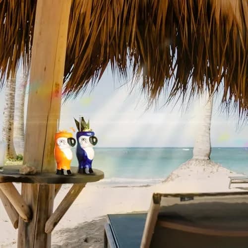 SUN GKOTTA Parrot Tiki Mugs Set of 2 - 25oz (740ml) Ceramic Cocktail Glasses | Fun Tropical Barware thumbnail 5