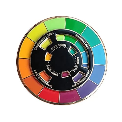 Langjitianya Color Wheel Enamel Pin 5.08 cm (2 Inches) | Spinning Art Tool for Artists — pin+gift bag and card