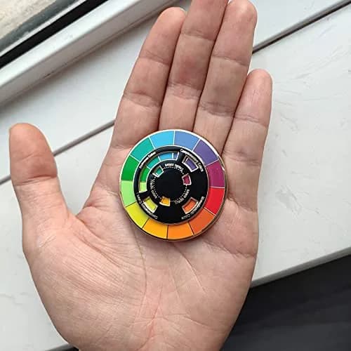 Langjitianya Color Wheel Enamel Pin 5.08 cm (2 Inches) | Spinning Art Tool for Artists thumbnail 5