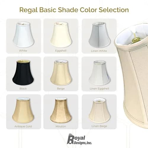 Royal Designs, Inc. True Bell Basic Lamp Shade with Round Clip 3.75 in x 7 in x 6.75 in White | Traditional Bell Shape thumbnail 2