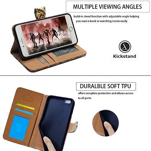 Bcov Galaxy A12 Giraffe Mother Baby Leather Flip Phone Case Wallet Cover with Card Slot Holder Kickstand | Unique Animal Pattern thumbnail 4