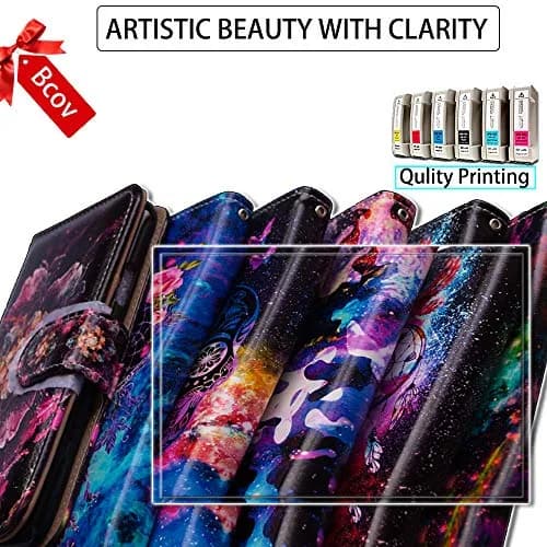 Bcov Galaxy A12 Giraffe Mother Baby Leather Flip Phone Case Wallet Cover with Card Slot Holder Kickstand | Unique Animal Pattern thumbnail 3