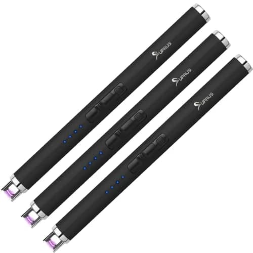 SUPRUS Electric USB Lighter Safety Switch Rechargeable Flameless Plasma Windproof Pocket Size (Black&Black&Black) | Windproof & Safe thumbnail 1