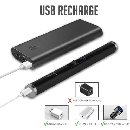 SUPRUS Electric USB Lighter Safety Switch Rechargeable Flameless Plasma Windproof Pocket Size (Black&Black&Black) | Windproof & Safe thumbnail 2