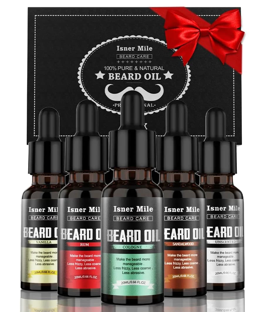 ISNER MILE Beard Oil 5 Pack | Nourishing & Fragrant Beard Care for Men