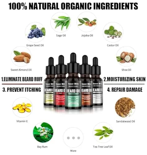 ISNER MILE Beard Oil 5 Pack | Nourishing & Fragrant Beard Care for Men thumbnail 3