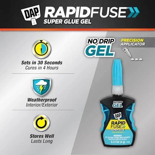 RapidFuse Gel Adhesive 0.13 Oz | Fast-Curing, Clear, Indoor & Outdoor Bond thumbnail 3
