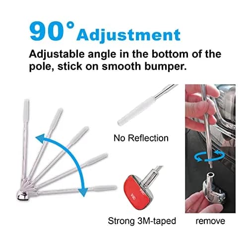 Hypersonic 2-Pack Car Bumper Corner Antenna Pole Adjust Driving Parking Marker Protector 29.2cm - 58.4cm (11in - 23in) | Essential for New Drivers thumbnail 5