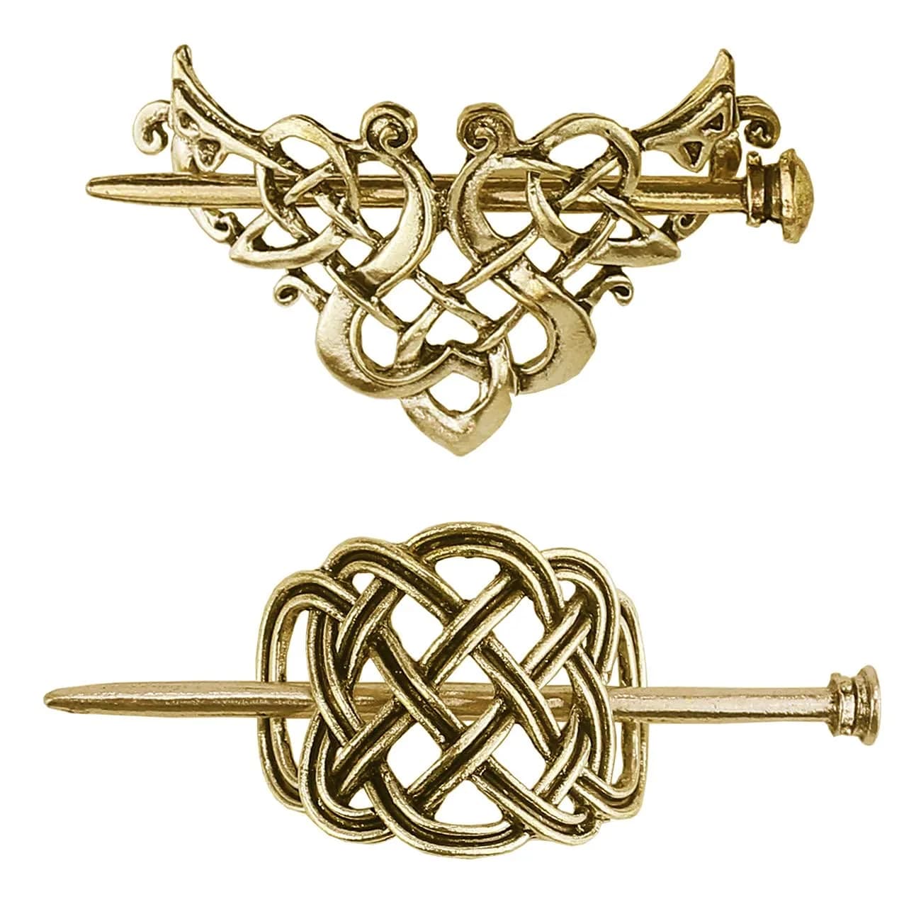 Tinsow Silver Celtic Hair Slides | Minimalist Claw Hair Barrettes for Women (2 Pack, Style C H -New) — Style C H -New