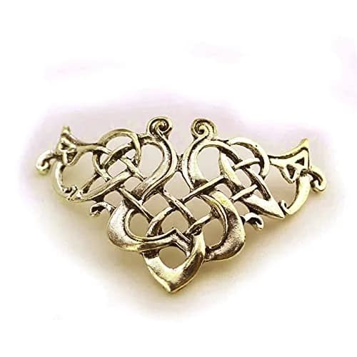 Tinsow Silver Celtic Hair Slides | Minimalist Claw Hair Barrettes for Women (2 Pack, Style C H -New) thumbnail 4