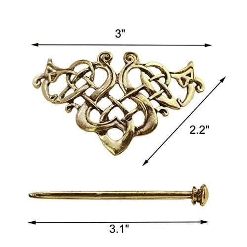 Tinsow Silver Celtic Hair Slides | Minimalist Claw Hair Barrettes for Women (2 Pack, Style C H -New) thumbnail 5