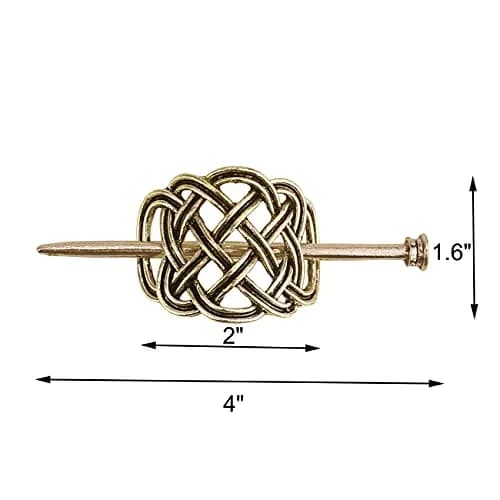 Tinsow Silver Celtic Hair Slides | Minimalist Claw Hair Barrettes for Women (2 Pack, Style C H -New) thumbnail 6