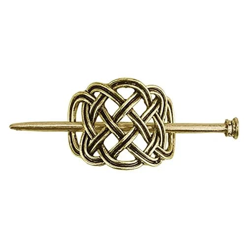 Tinsow Silver Celtic Hair Slides | Minimalist Claw Hair Barrettes for Women (2 Pack, Style C H -New) thumbnail 2