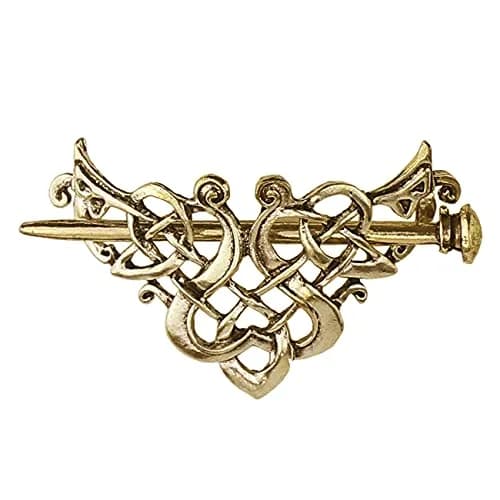Tinsow Silver Celtic Hair Slides | Minimalist Claw Hair Barrettes for Women (2 Pack, Style C H -New) thumbnail 3