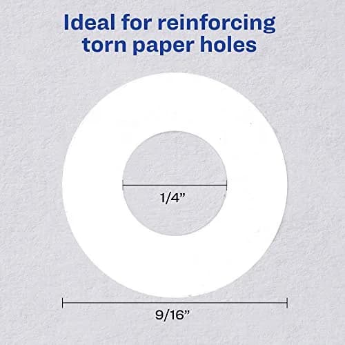 Avery Self-Adhesive Hole Reinforcement Stickers, White, 2000 Labels (2-Pack) thumbnail 4