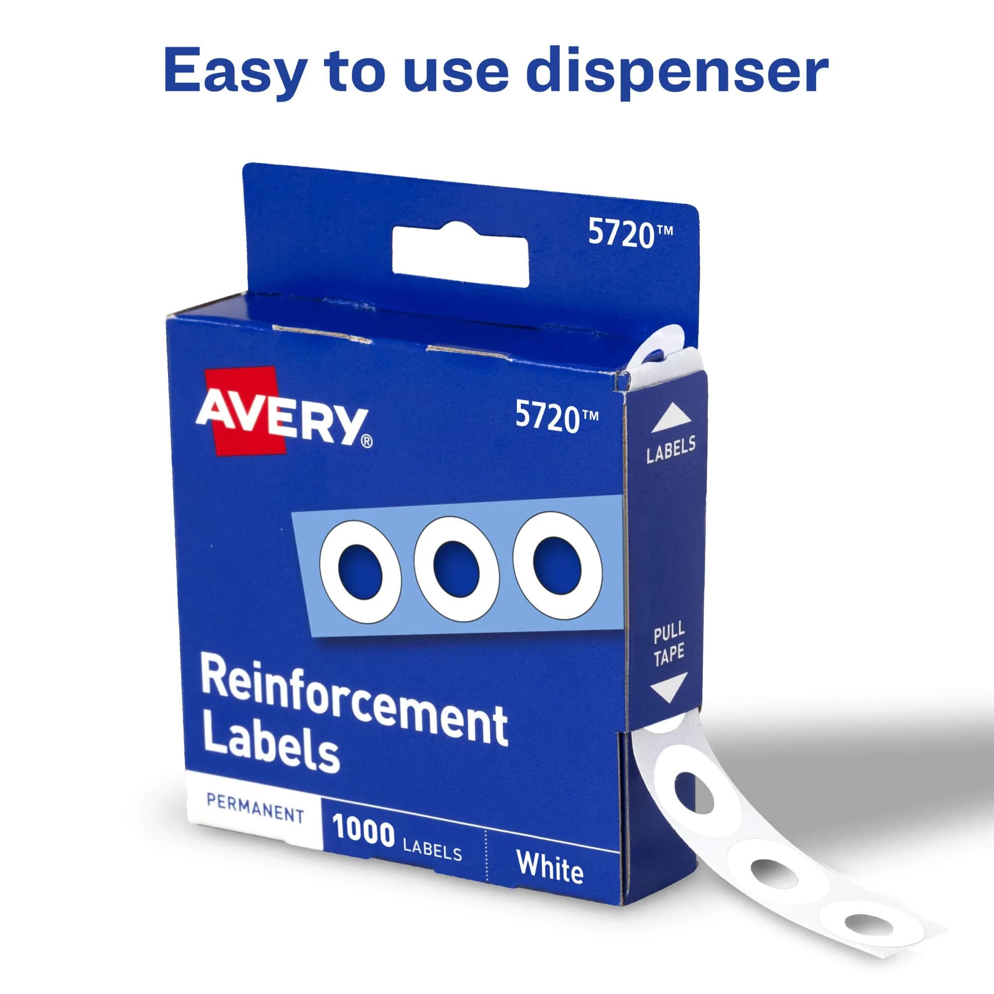 Avery Self-Adhesive Hole Reinforcement Stickers, White, 2000 Labels (2-Pack) - view 7