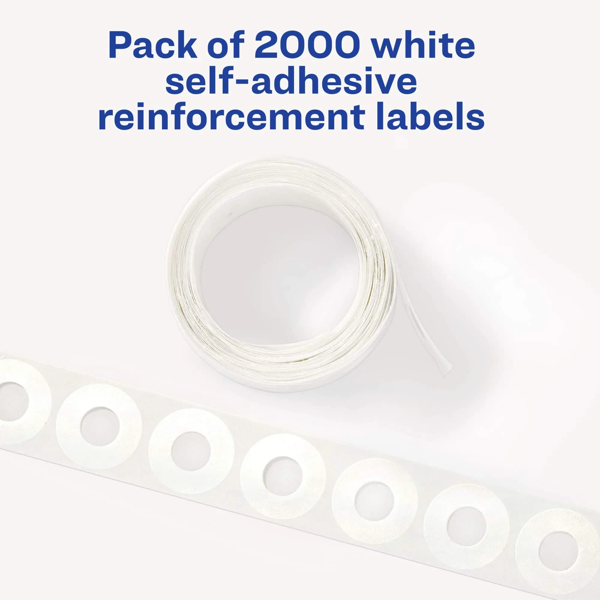 Avery Self-Adhesive Hole Reinforcement Stickers, White, 2000 Labels (2-Pack) - view 2