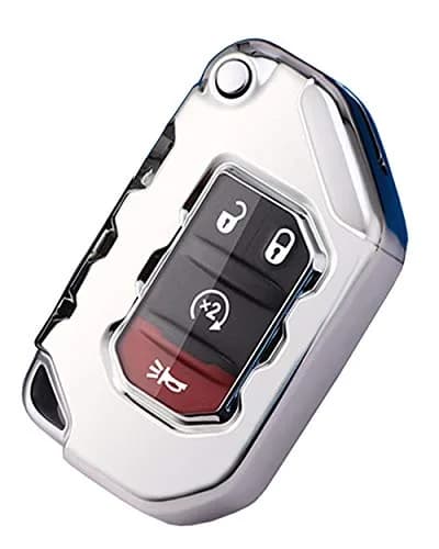 Horande Silver Auto Key Shell | Soft TPU Cover for Jeep Gladiator & Wrangler (1 Count) thumbnail 1