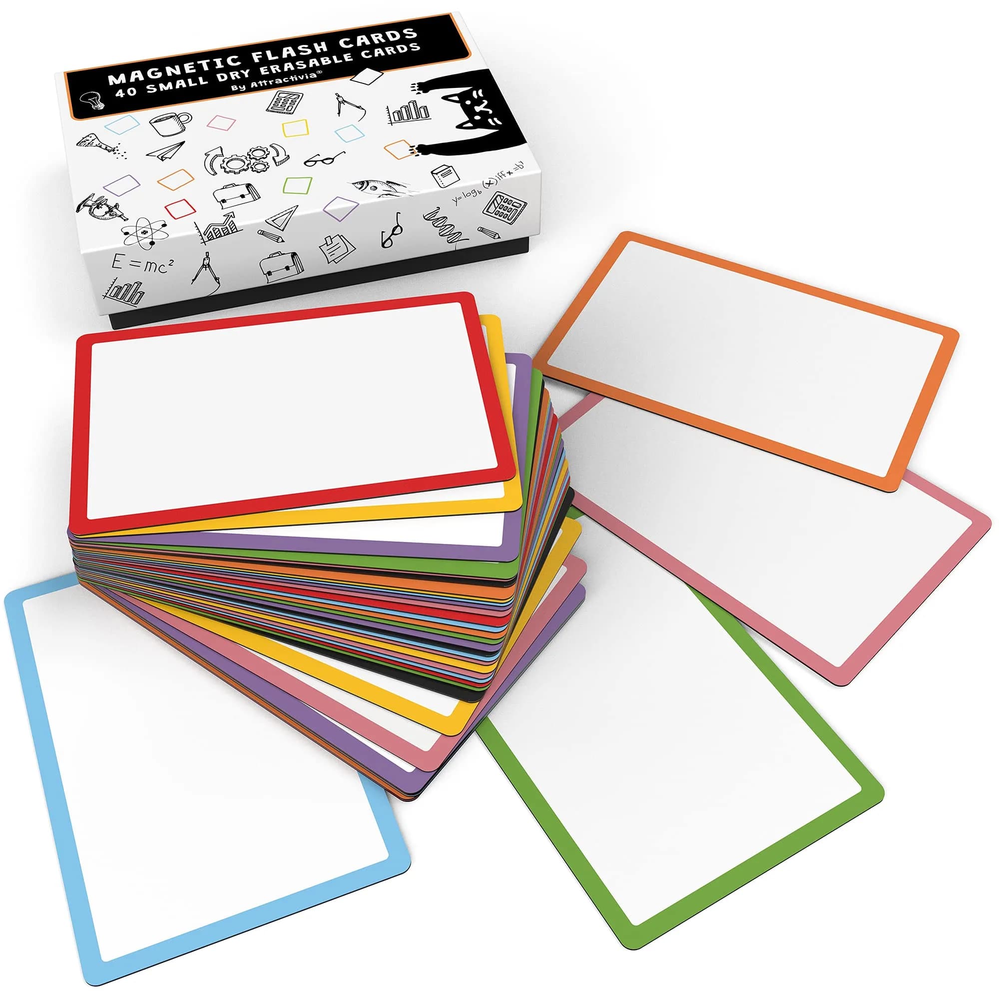 Attractivia Magnetic Labels 2.8 x 1.8 in | Rewritable Magnetic Labels for Office & Home