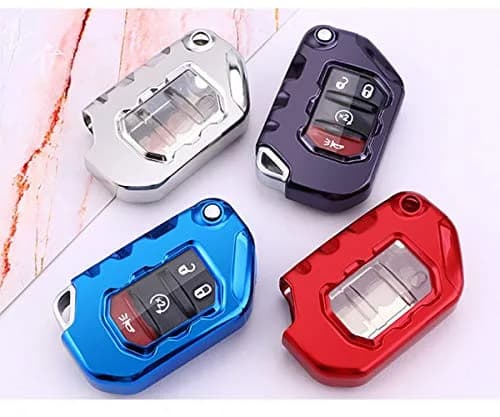 Horande Soft TPU Protector Key Fob Cover Case fit for Jeep Gladiator & Wrangler | Purple thumbnail 5