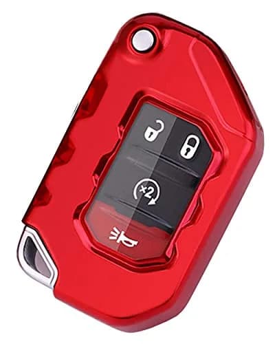 Horande Soft TPU Protector Key Fob Cover fit for Jeep Gladiator JL JLU Rubicon (Red) | Snug Fit & Durable thumbnail 1