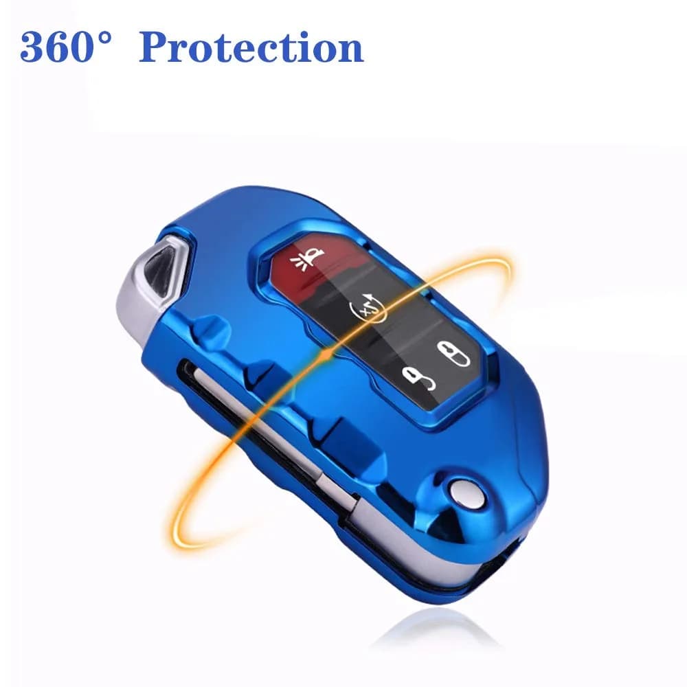 Soft TPU Protector Key Fob Cover fit for 2020 2021 Jeep Gladiator JT Sahara JLU 2018 2019 Jeep Wrangler JL JLU Rubicon Flip Key Fob Case (Red) thumbnail 3