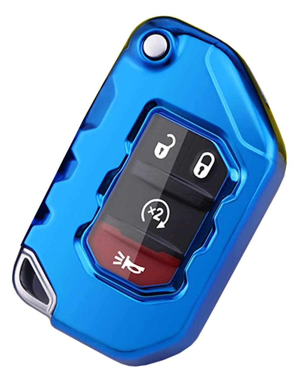 Horande Soft TPU Protector Key Fob Cover Case fit for Jeep Gladiator & Wrangler | Purple — Blue