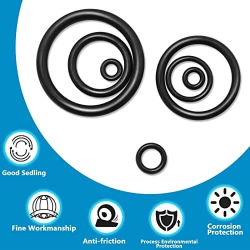 ZDBB Black Rubber O Ring Set 1120 Pcs | Assorted Metric Sealing Washers for Plumbing and Auto Repair thumbnail 4