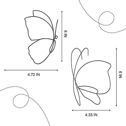 Hotop Butterfly Wall Art Set of 5 | Metal Decor for Indoor & Outdoor Spaces thumbnail 3
