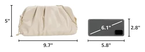 CHARMING TAILOR Chic Vegan Leather Clutch Bag 9.7" | Elegant Evening Purse for Women thumbnail 3