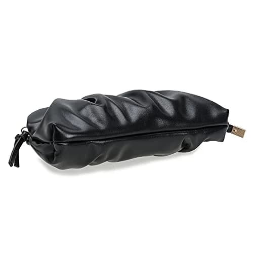 CHARMING TAILOR Chic Vegan Leather Clutch Bag for Women | Elegant Pleated Evening Purse in Black thumbnail 5