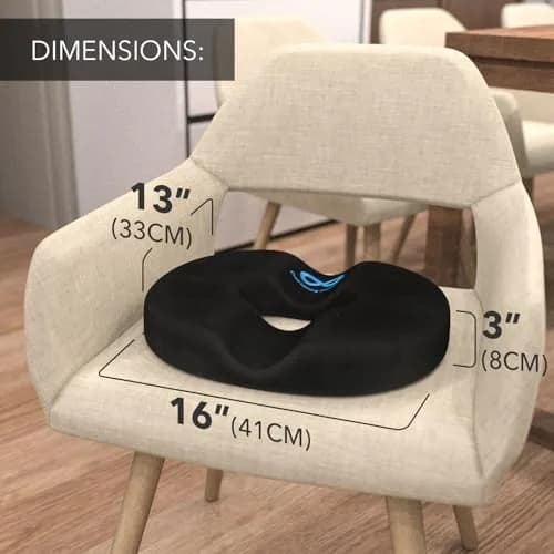 Everlasting Comfort Donut Pillow for Tailbone Pain Relief 33cm (13in) | Ergonomic Seat Cushion for Coccyx Pain thumbnail 3