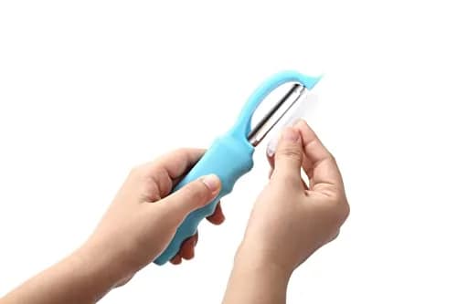Spring Chef Swivel Potato Peeler with Soft Grip Handle, Aqua Sky | Dual Stainless Steel Blades, Ergonomic Design thumbnail 8