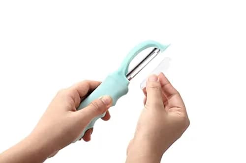 Spring Chef Swivel Vegetable Peeler Mint | Ergonomic Soft Grip Handle, Stainless Steel Blades thumbnail 8