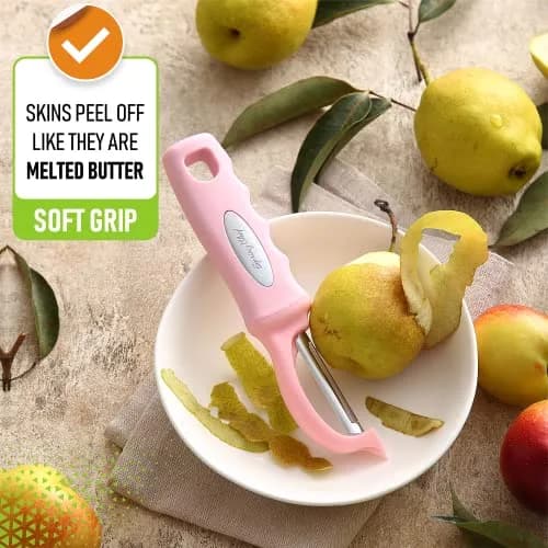 Spring Chef Swivel Vegetable Peeler with Soft Grip Handle, Pink Lemonade | 19.1 cm (7.5") thumbnail 4