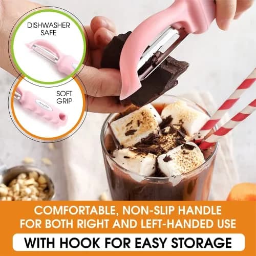 Spring Chef Swivel Vegetable Peeler with Soft Grip Handle, Pink Lemonade | 19.1 cm (7.5") thumbnail 6