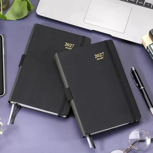 Feteulo 2027 Appointment Book & Planner - Jan-Dec 2027 | Daily Hourly Schedule, Faux Leather Cover, Premium Paper, Pen Holder, Inner Pocket thumbnail 2