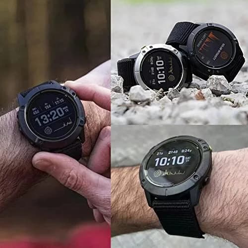 Abanen Woven Nylon Watch Band for Garmin Fenix 8 47mm/ Instinct 3 45mm (22mm, Black) | Quick Release Sport Strap thumbnail 8