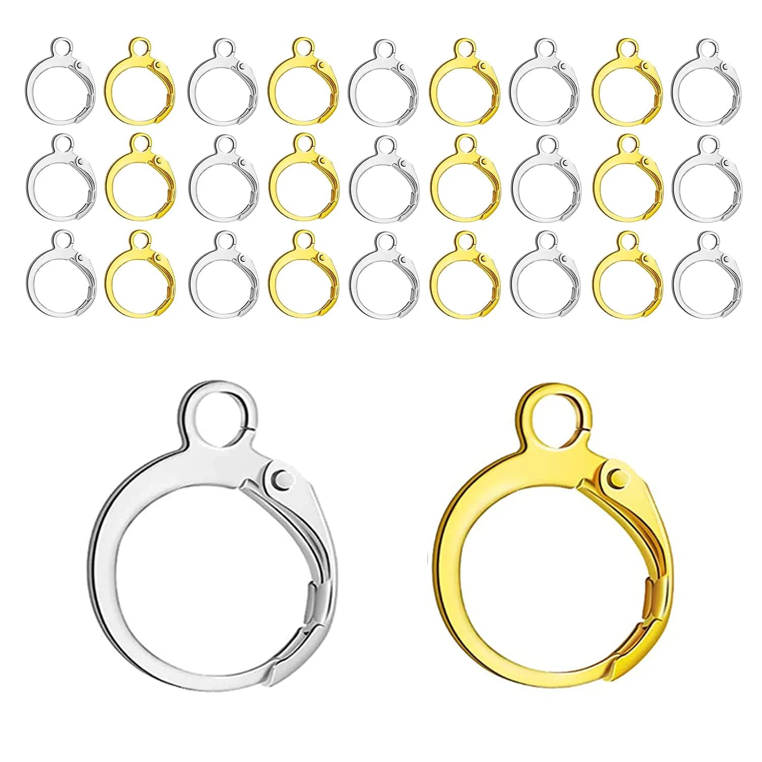 BEADNOVA Leverback Earring Hooks 80pcs Gold & Silver | Jewelry Making Craft Supplies